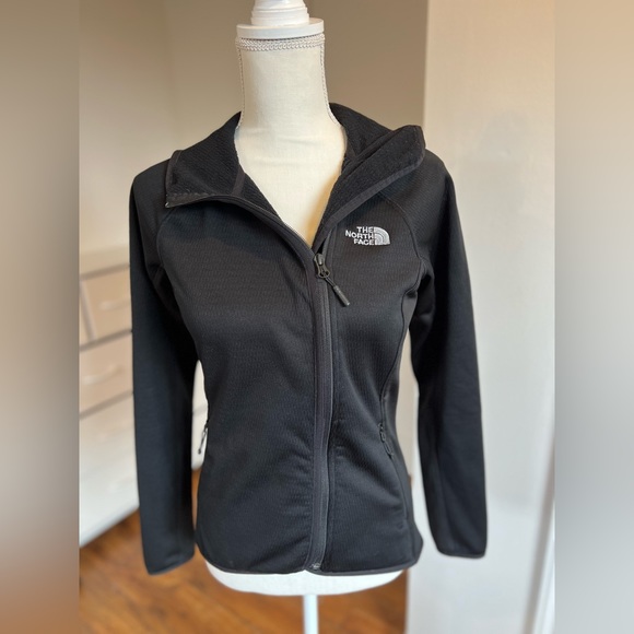The North Face Jacket Arcata Zip Hoodie Asymmetrical Fitted Fleece Black S/P - Picture 3 of 8